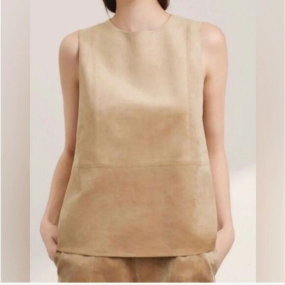 Babaton Aritzia Vegan Suede Feel Navy Sleeveless Top - Picture 11 of 14